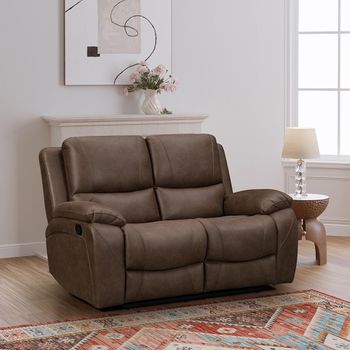 Isobella Chocolate Fabric 2 Seater Manual Recliner Sofa
