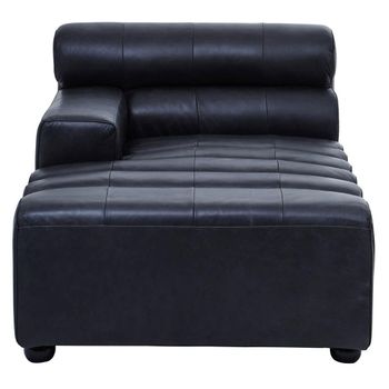 King RHF Chaise Modular Distressed Slate Grey Leather