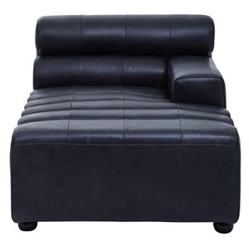 King LHF Chaise Modular Distressed Slate Grey Leather