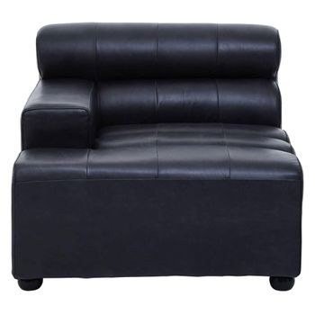 King Distressed Slate Grey Leather RHF Sofa