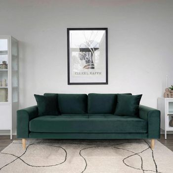 Lido Dark Green Fabric 2.5 Seater Sofa