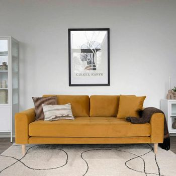 Lido Mustard Fabric 2.5 Seater Sofa