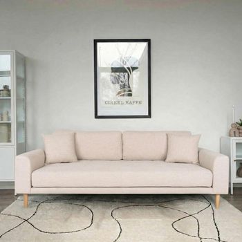 Lido Sand Fabric 3 Seater Sofa