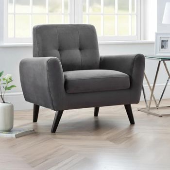 Monza Grey Fabric Sofa Armchair