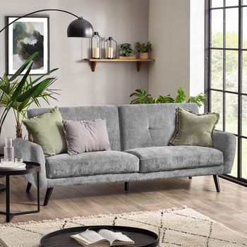 Monza Grey Mobus Fabric Sofabed 3 Seater Click-Clack