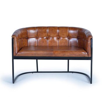 Quasqueton Brown Leather 2 Seater Sofa