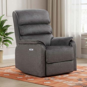 Savoy Grey Fabric Chair Electric Recliner Sofa