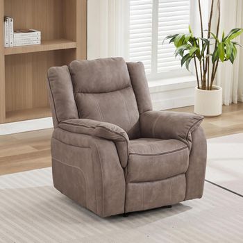 Seville Brown Fabric Recliner Armchair