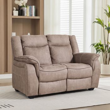 Seville Brown Fabric 2 Seater Sofa