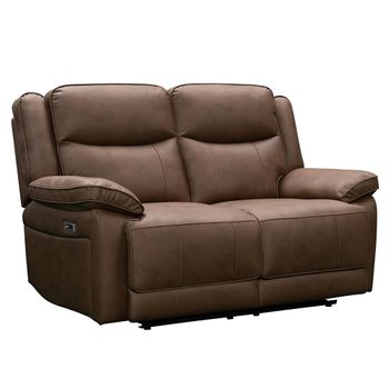 Torino Chestnut Faux Leather 2 Seater Manual Recliner Sofa