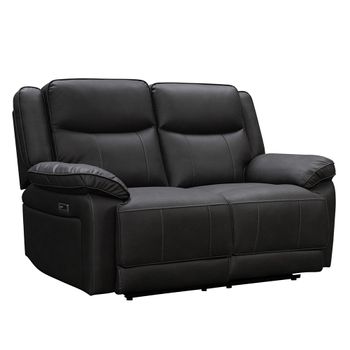 Torino Grey Pewter Faux Leather 2 Seater Manual Recliner Sofa