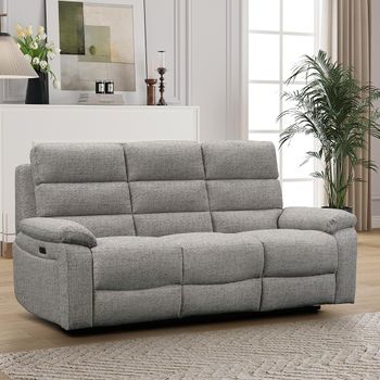 Westbury Power Grey Fabric 3 Seater Recliner Sofa