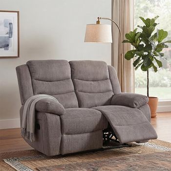 Windsor Brown Fabric 2 Seater Recliner Sofa