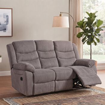 Windsor Brown Fabric 3 Seater Recliner Sofa