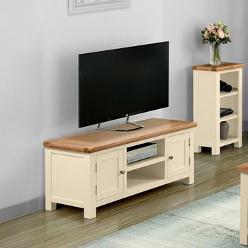 Lundy Ivory Painted 120cm 2 Door Large TV Unit