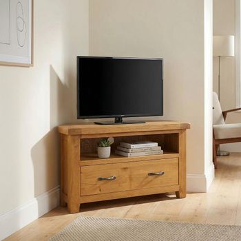 Somer Oak 2 Drawer Corner TV Unit