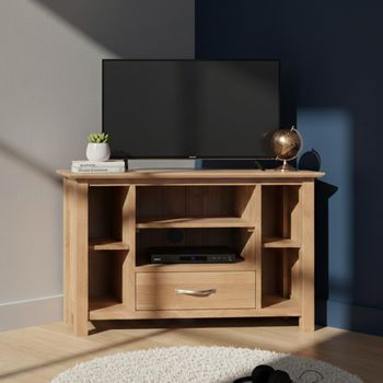 Nimbus Oak 90cm 1 Drawer Corner TV Unit
