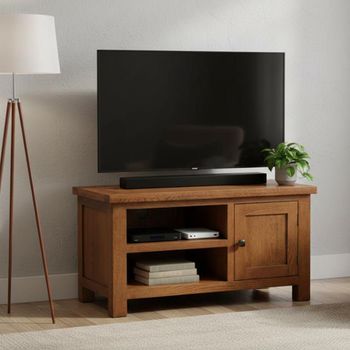 Original Rustic Oak 1 Door Small TV Unit
