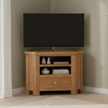 Appleby Oak 90cm 1 Drawer Corner TV Unit