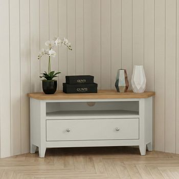 Arden Grey Painted 90cm 1 Drawer Corner TV Unit