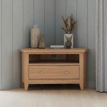Arden Oak 90cm 1 Drawer Corner TV Unit