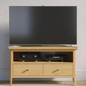 Selene Oak 90cm 2 Drawer Corner TV Unit