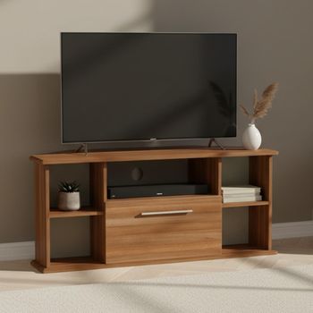 Sherwood Walnut 115cm 1 Drawer Corner TV Unit