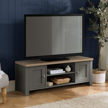 Highgate Dark Grey Painted 2 Door TV Unit