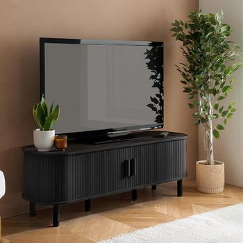 Axel Black Fluted 2 Door Small TV Unit
