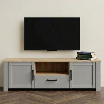 Bohol Grey 166cm 2 Door 1 Drawer TV Unit