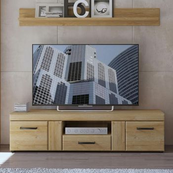 Cortina Oak 156cm 2 Door 1 Drawer TV Unit