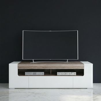 Toronto White Gloss 140cm 2 Door 1 Drawer TV Unit