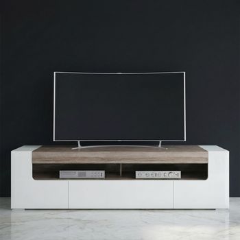Toronto White Gloss 140cm 2 Door 1 Drawer Large TV Unit