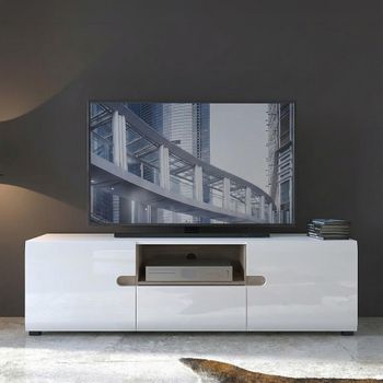 Chelsea White Gloss 164cm 2 Door 1 Drawer TV Unit