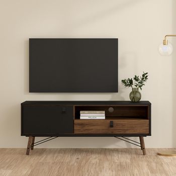 Ry Black 150cm 1 Door 1 Drawer TV Unit
