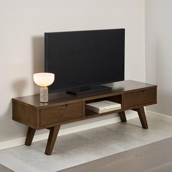 A-Line Smoked Oak 150cm 2 Drawer Medium TV Unit