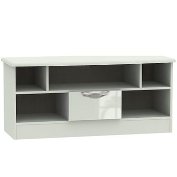 Clearance - Camden Cashmere High Gloss Open 1 Drawer TV Unit - P22