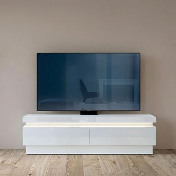 Lyon White Gloss 146cm 2 Drawer TV Unit