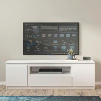 Fribo White 165cm 2 Door 1 Drawer TV Unit