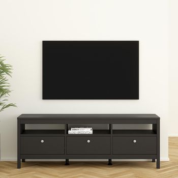 Madrid Black 151cm 3 Drawer TV Unit