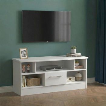 Knightsbridge White Gloss 110cm 1 Drawer TV Unit