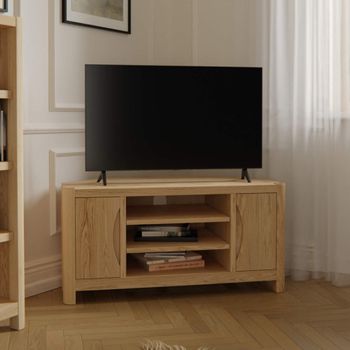 Stockholm Oak 2 Door Corner TV Unit
