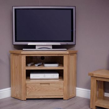 Moderna Oak 1 Drawer Corner TV Unit