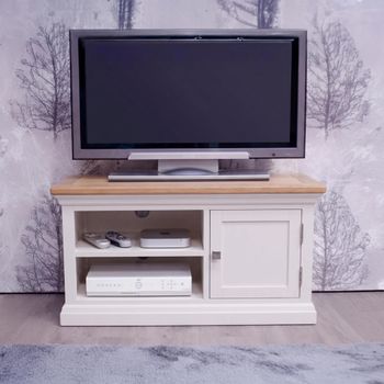 Cotswold Oak and Painted 1 Door TV Unit