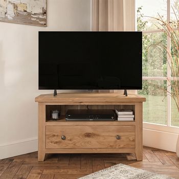 Appleby Oak 102cm 1 Drawer Corner TV Unit