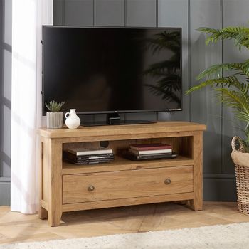 Appleby Petite Oak 80cm 1 Drawer Corner TV Unit