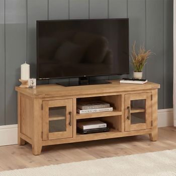 Hampshire Oak 115cm 2 Door TV Unit