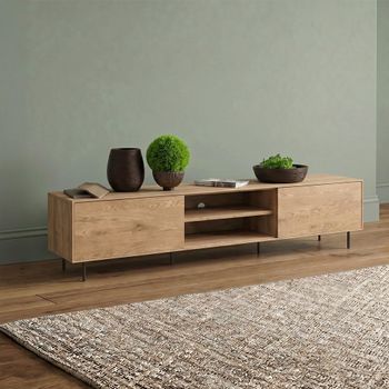 Helga Oiled Oak 2 Drawer Large TV Unit - Sizes Available
