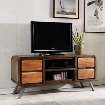 Aspen Reclaimed Wood Industrial 140cm 4 Drawer TV Unit