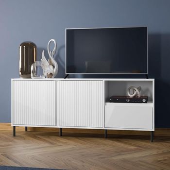 Avenale Alpine White High Gloss 157.8cm 2 Door 1 Drawer TV Cabinet